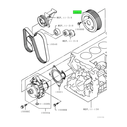 QC000045 Mitsubishi FUSO Water Pump Pulley Source One Parts Center