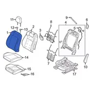 Seat Back Cushion Cover - Left, Front (Coupe)
