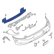 Bumper Impact Bar Reinforcement Rebar - Rear