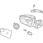 Door Mirror Rear View Head - Left, Outer