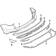 Bumper Molding MOULDING Bar - Left, Rear
