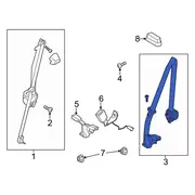 Seat Belt Retractor Pretensioner - Left, Front