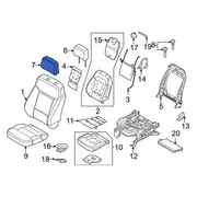 Cloth and TRIMMED Cover Headrest Roll Type <br>Headrest - Right, Front