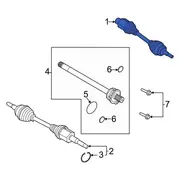 Axle Shaft - Right, Front 2.0L
