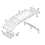 Body D-Pillar Trim Panel Roof Side molding