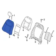 Seat Back Cushion Cover Lt slate COMPONENTS - Right, Front
