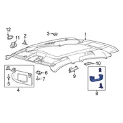Handle <br>Interior Grab Bar Assist Grip Interior Pull - Right, Rear (Vinyl / Blue Lightning)