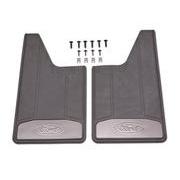 Splash Guard - Heavy Duty (flat), Rear Pair, Black with Bright Accent