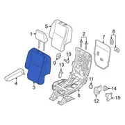 Seat Back Cushion Cover - Left, Rear