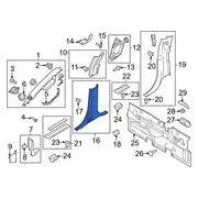 Door Pillar Post Trim Set Body Side Panel - Left, Inner