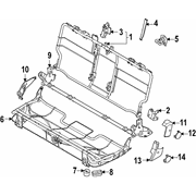 Cover Seat Back Lamp Latch Trim Panel <br>Seat - Left, Rear, Upper