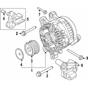 Bolt Washer Bracket Alternator and Hex Head <br>Alternator 2.3 LITER - M8 x 48MM, Upper