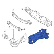 Suspension Knuckle and Bushing - Left, Rear