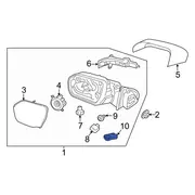 Mirror Housing Cover Door Trim Ring - Right, Front