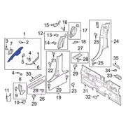Body A-Pillar Trim Panel Windshield molding - Right