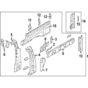 Truck Bed Panel Reinforcement Body Side Quarter - Right, Rear, Inner
