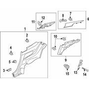 Body C-Pillar Trim Panel Bracket Guide <br>A for a c pillar Side Air Curtain