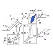 Door Pillar Post Trim Set Body Side Panel - Left, Inner