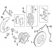Caliper retainer kit Spring Brake Shoe Hold Down - Front