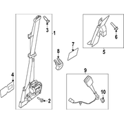 Belt Seat <br>Seat Lap and Shoulder Fender bracket Pretensioner RETRA Retractor Bucket