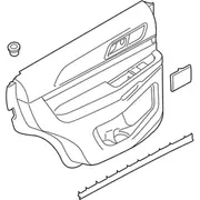 Door Interior Trim Panel - Left, Rear (Police)