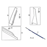 Door Belt Molding Weatherstrip - Left, Front