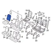 Seat Back Cushion Cover - Right, Rear