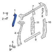 Body A-Pillar Door Window Frame - Right, Inner