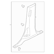Door Pillar Post Trim Set Panel - Right