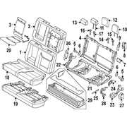 Seat Back Cushion Cover Crew Cab with Armrest Onyx - Left, Rear, Driver