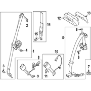 Seat Belt Lap and Shoulder - Rear, Center