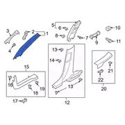 Body A-Pillar Trim Panel Windshield molding - Right
