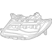 Sealed Beam Headlight - Right, Front