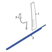 Outside Door Belt molding Window Weatherstrip - Left, Front