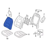 Seat Back Cushion Cover - Left, Front