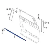 Door Belt Molding Window Weatherstrip - Right, Rear