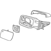 Door Mirror Rear View Head - Right, Back, Outer (Police)