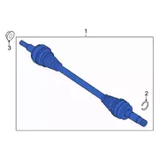 Cv Axle Joint Half Shaft - Left, Rear