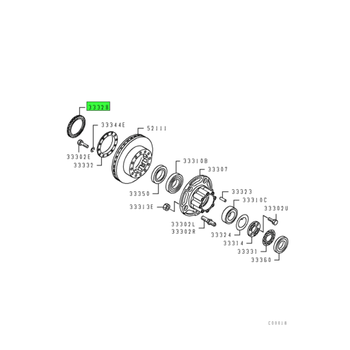 MK429144 Mitsubishi FUSO | Rear Wheel Hub Assembly Rotor | Source