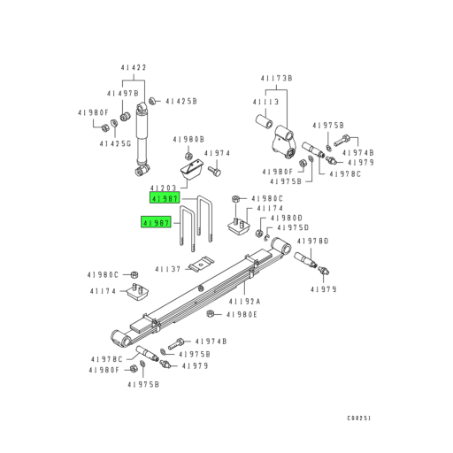 MH002758 | Mitsubishi FUSO® | Rear Suspension Spring U-Bolt