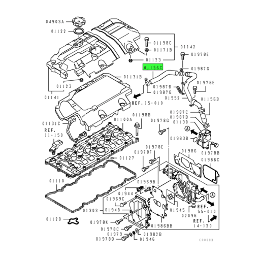ME223288 Mitsubishi FUSO® PCV valve hose Source One Parts Center