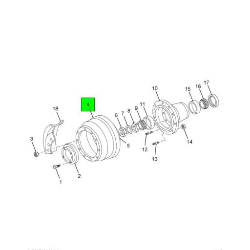 1685668C1 Navistar International® DRUM FRONT WHEEL BRAKE 15X5 11 1/