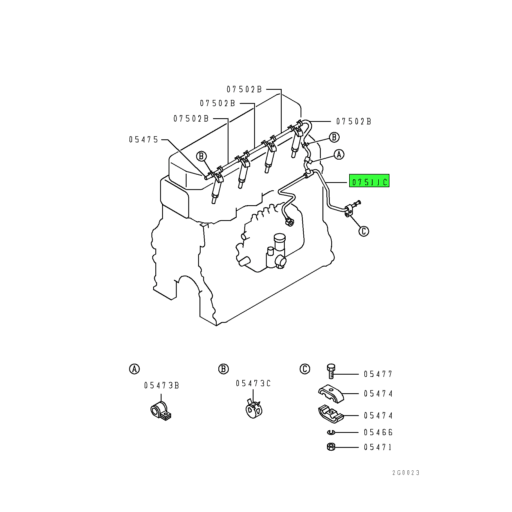 ME012593 Mitsubishi FUSO® Injection Pump Fuel Return Tube Source