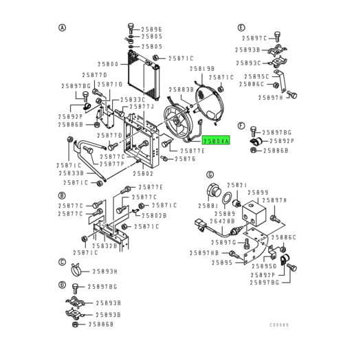 ME503985 | Mitsubishi FUSO® | Transmission Oil Cooler Fan and Motor Assembly