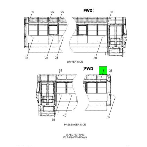 3775764C95 Navistar International | WINDOW PASS SPLIT SASH