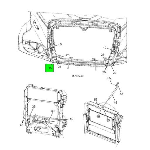 3611070C3 Navistar International | REINFORCEMENT HOOD FRONT