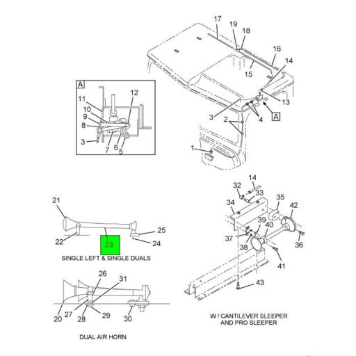 2524181C91 Navistar International | HORN AIR ASSEMBLY OAL 29