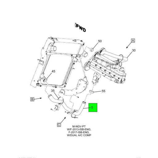 4084199C1 Navistar International® HOSE RADIATOR OUTLET RADIATOR TO