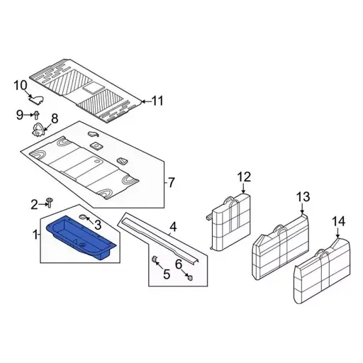 M2DZ7845626B Ford | Floor Storage Compartment compart Cover Jack Tool ...
