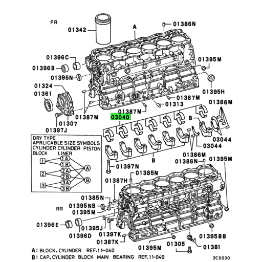 ME999199 Mitsubishi FUSO | Crankshaft Bearing Set | Source One Parts Center